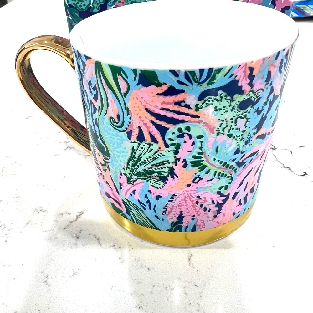 Lilly Pulitzer High Tide Bringing Mermaid Back Coffee Mug New